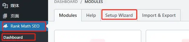 Rank Math Setup Wizard 设置向导入口