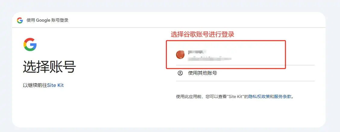 选择谷歌账号