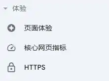 GSC操作界面，页面体验、核心网页指标、HTTPS