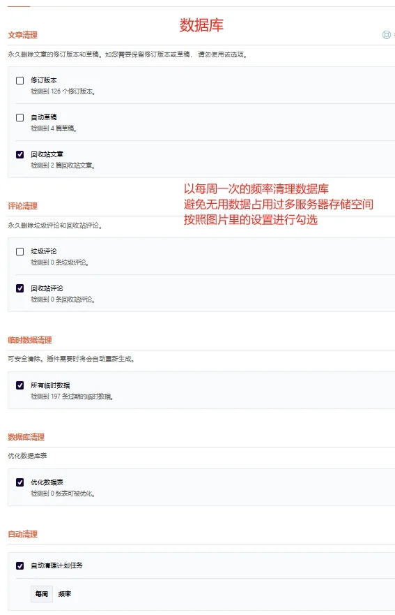 WP Rocket資料庫清理設置