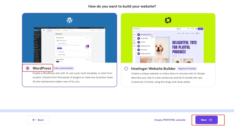 - Well建站| 唯有二建站 Hostinger部署網站步驟:選擇WordPress