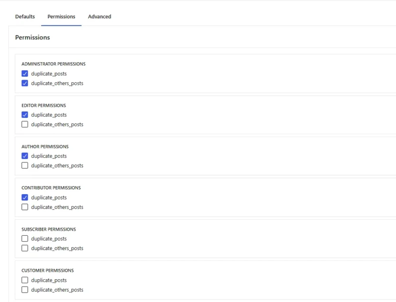 Post Duplicator 權限設定