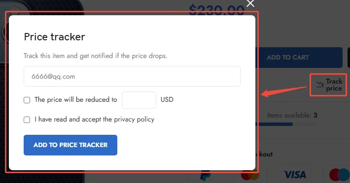 - Well建站 | 唯二建站 Price tracker前端演示